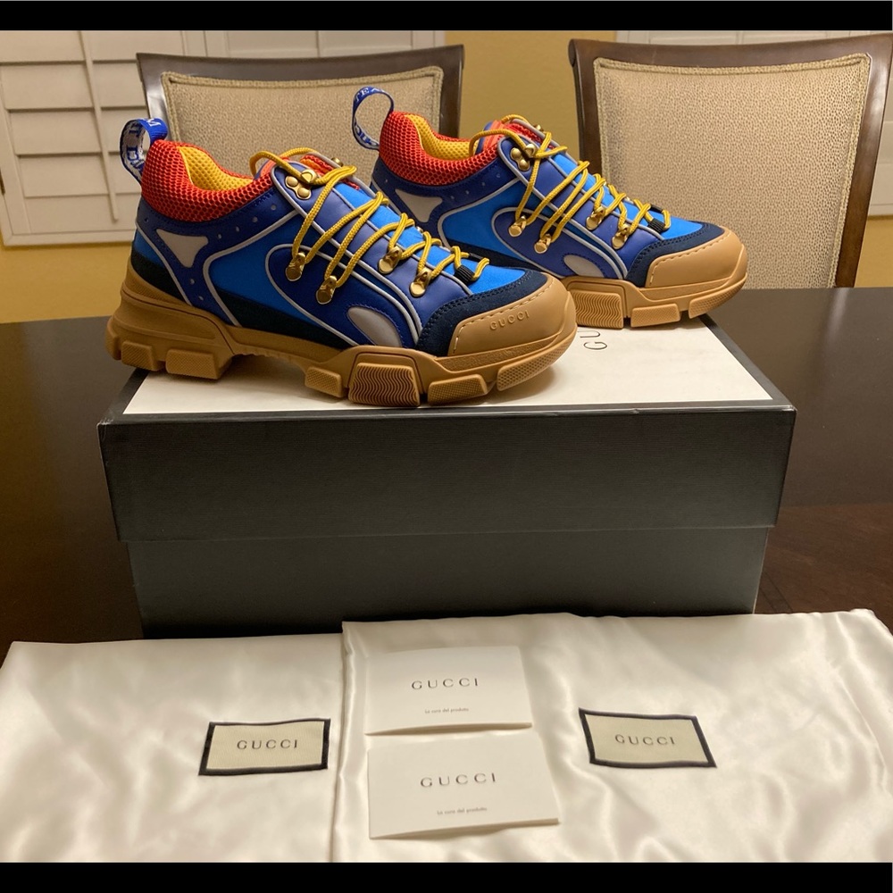 New Gucci Sega Flashtrek Blue Sneaker Shoes Size US 8.5 / UK 8 - Picture 13 of 13